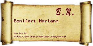 Bonifert Mariann névjegykártya